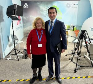 USAZCF president Nurit Greenger with Mr. Hikmet Hajiyev, Assistant to Mr, Ilham Aliyev, the President of the Republic of Azerbaijan